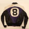 Michael Hoban Purple and Black Leather “8 ball” Jacket