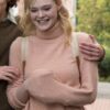 A Rainy Day In New York Elle Fanning Pink Sweater