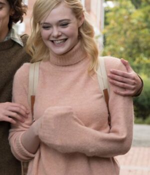 A Rainy Day In New York Elle Fanning Pink Sweater