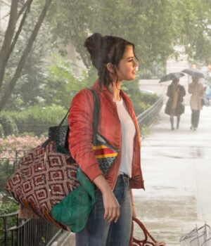 Selena Gomez A Rainy Day in New York Chan Red Jacket