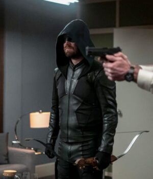 Crisis on Infinite Earths Green Arrow Leather Jacket