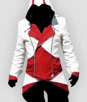  	Assassins Creed Connor Kenway White Hoodie Coat
