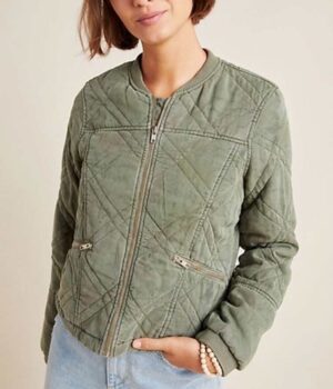 Behind Her Eyes Louise Quilted Bomber Jacket