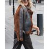 Ashley Roberts Christmas Shearling Aviator Jacket