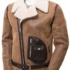 Men’s Brown Sheepskin Biker Jacket