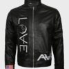 Mens Black Leather Love Jacket