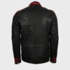 Mens Cafe Racer Red & Black Leather Jacket