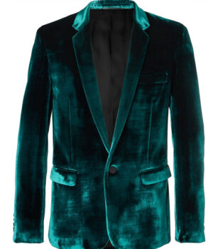 Birds of Prey Black Mask Velvet Blazer Coat