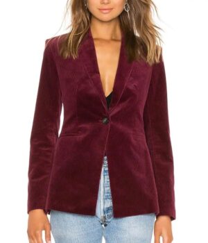  	Zoey Clarke Zoey’s Extraordinary Playlist Maroon Velvet Blazer