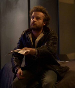  	Rob Black Mirror Crocodile Leather jacket