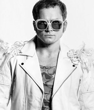  	Elton John Rocketman Taron Egerton Quilted Motorcycle Jacket