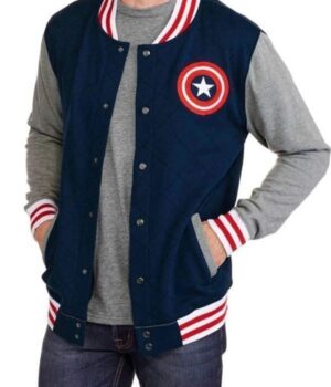 Captain America Blue Varsity Bomber Jacket