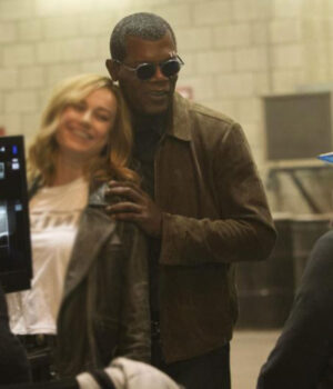 Captain Marvel Nick Fury Leather Jacket