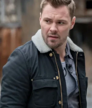  	Chicago P.D. Adam Ruzek Black Fur Collar Jacket