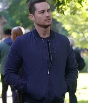  	Jay Halstead Chicago P.D. Navy Blue Bomber Jacket