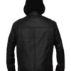  	Chicago P.D. Jay Halstead Black Leather Hooded Jacket