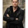 	Chicago P.D. Jay Halstead Black Leather Hooded Jacket