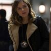  	Chicago P.D. Erin Lindsay Black Shearling Fur Leather Jacket