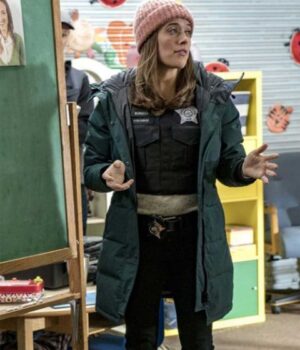  	Chicago P.D. Marina Squerciati Green Hooded Coat