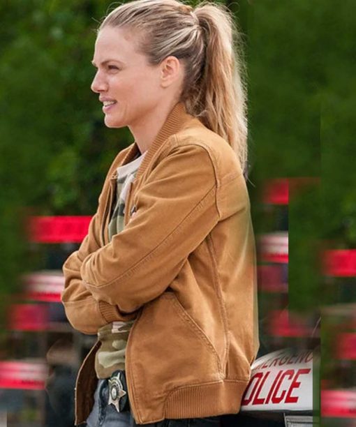 Chicago P.D. Hailey Upton S07 Brown Bomber Jacket Chicago P.D. Hailey Upton S07 Brown Bomber Jacket