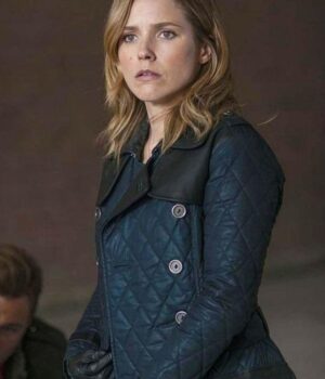  	Erin Lindsay Chicago PD Quilted Leather Coat