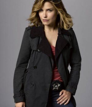  	Sophia Bush Chicago PD Black Leather Coat