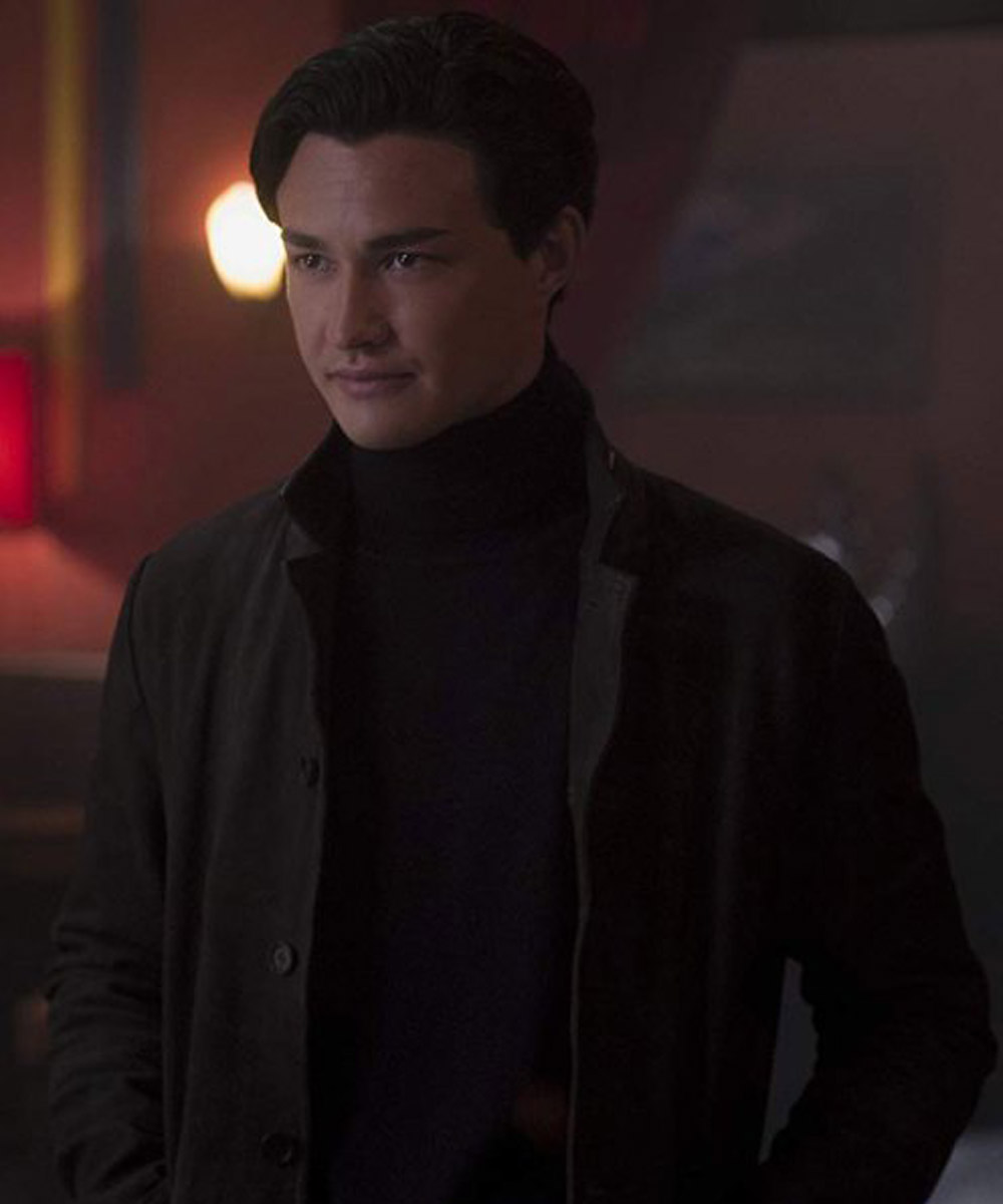 Chilling Adventures of Sabrina Nicholas Scratch Black Leather Coat Chilling Adventures of Sabrina Nicholas Scratch Black Leather Coat