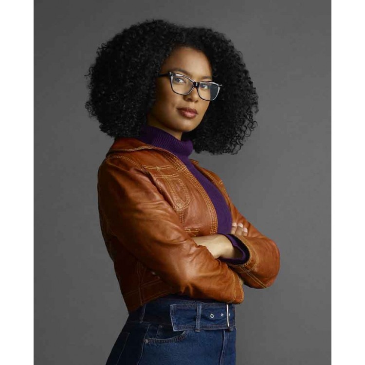 Chilling Adventures of Sabrina Jaz Sinclair Brown Cropped Leather Jacket Chilling Adventures of Sabrina Jaz Sinclair Brown Cropped Leather Jacket