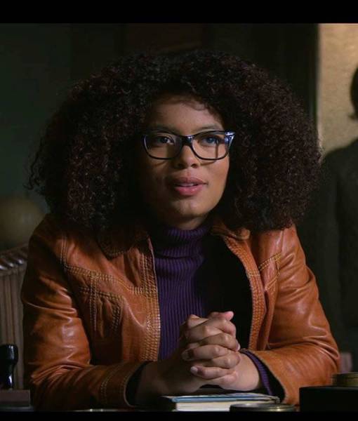 Chilling Adventures of Sabrina Jaz Sinclair Brown Cropped Leather Jacket Chilling Adventures of Sabrina Jaz Sinclair Brown Cropped Leather Jacket