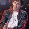  	Chilling Adventures of Sabrina Harvey Black Bomber Leather Jacket