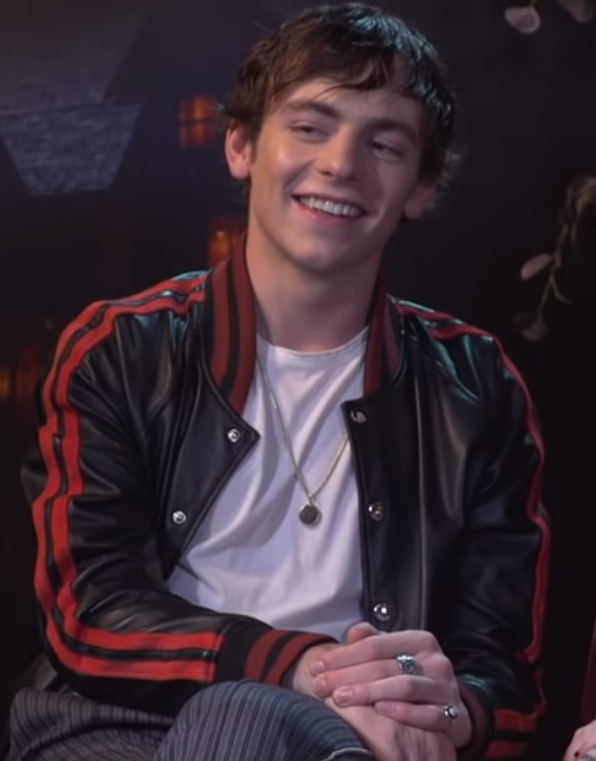 Chilling Adventures of Sabrina Harvey Black Bomber Leather Jacket Chilling Adventures of Sabrina Harvey Black Bomber Leather Jacket