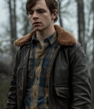  	Ross Lynch Chilling Adventures of Sabrina Harvey Brown Leather Jacket