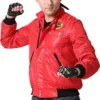  	Cobra Kai Red Polyester Bomber Jacket