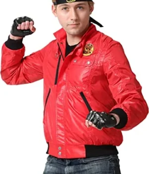  	Cobra Kai Red Polyester Bomber Jacket