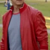  	William Zabka Cobra Kai Red Bomber Leather Jacket