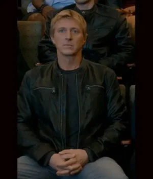  	Johnny Lawrence Cobra Kai S3 Black Leather Jacket