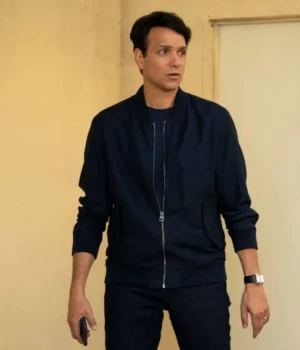  	Cobra Kai S03 Daniel LaRusso Blue Bomber Jacket