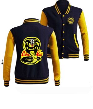  	Cobra Kai Karate Kid Moletom Varsity Letterman Jacket