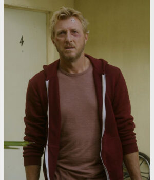  	Cobra Kai S04 Johnny Lawrence Maroon Hoodie Jacket