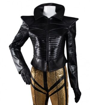  	Cruella de Vil Black Shirt Style Collar Jacket