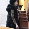  	Emma Stone Cruella Black Fur Coat