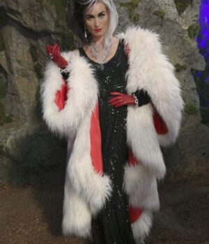  	Cruella Once Upon a Time De Vil White Fur Coat