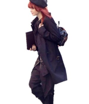  	Cruella Emma Stone Black Cotton Coat