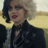  	Emma Stone Cruella Black Leather Jacket