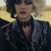  	Emma Stone Cruella Black Leather Jacket