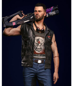  	Men’s Cyberpunk 2077 Male V Nomad Leather Vest