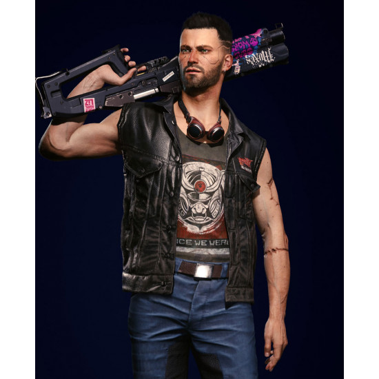 Men’s Cyberpunk 2077 Male V Nomad Leather Vest Men’s Cyberpunk 2077 Male V Nomad Leather Vest