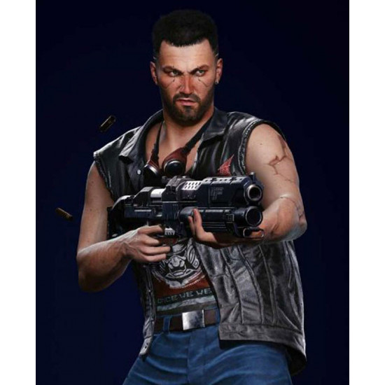 Men’s Cyberpunk 2077 Male V Nomad Leather Vest Men’s Cyberpunk 2077 Male V Nomad Leather Vest