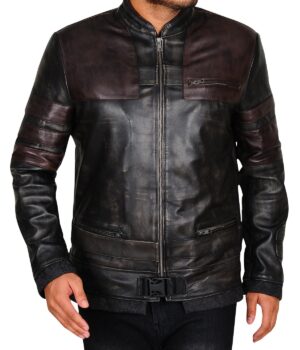 Starkiller Cosplay Black men Leather Jacket 1