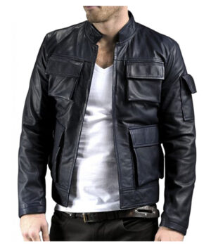 Han Solo Black Leather Jacket1
